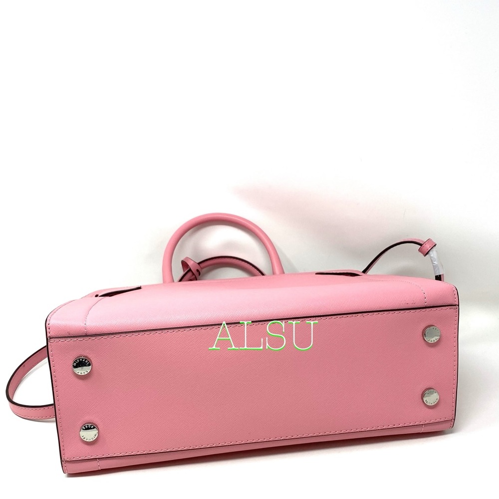 Michael Kors Rainer Medium Leather Satchel Pink - Picture 5 of 11